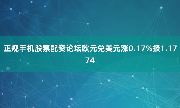 正规手机股票配资论坛欧元兑美元涨0.17%报1.1774